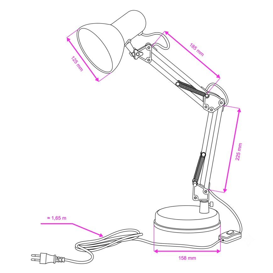 Brilagi - Lampada da tavolo ROMERO 1xE27/60W/230V bianca