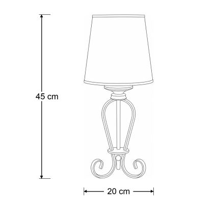Brilagi - Lampada da tavolo SONIA 1xE27/15W/230V crema/patina