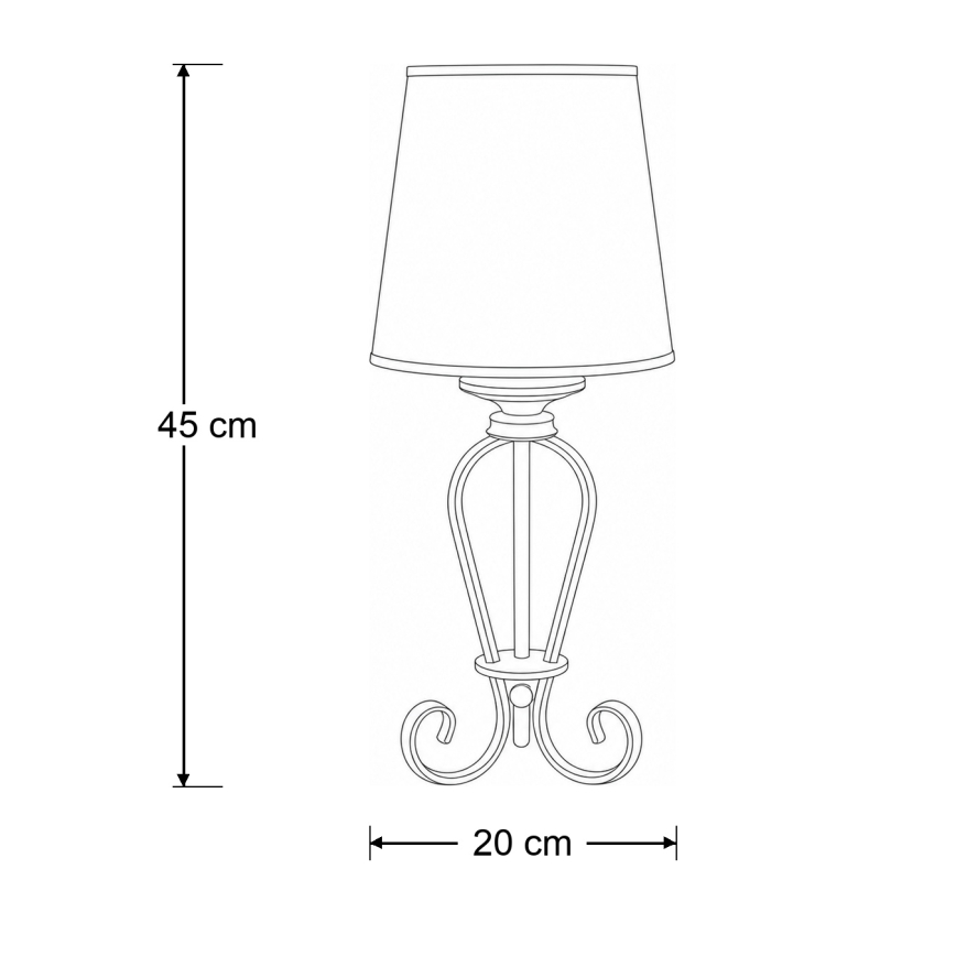 Brilagi - Lampada da tavolo SONIA 1xE27/15W/230V crema/patina
