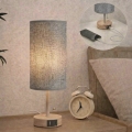 Brilagi - Lampada da tavolo TABLON con porta USB 1xE27/25W/230V rovere/beige/grigio