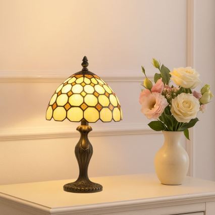Brilagi - Lampada da tavolo Tiffany a vetri colorati DORAN 1xE14/40W/230V