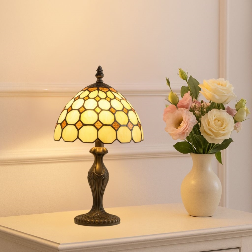 Brilagi - Lampada da tavolo Tiffany a vetri colorati DORAN 1xE14/40W/230V