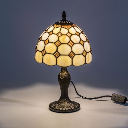 Brilagi - Lampada da tavolo Tiffany a vetri colorati DORAN 1xE14/40W/230V