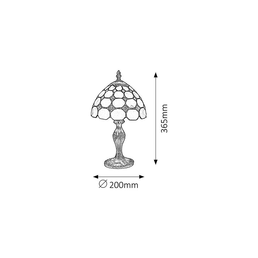 Brilagi - Lampada da tavolo Tiffany a vetri colorati DORAN 1xE14/40W/230V