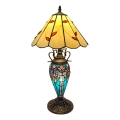 Brilagi - Lampada da tavolo Tiffany a vetri colorati FOLIA 1xE27/60W/230V + 1xE14/40W