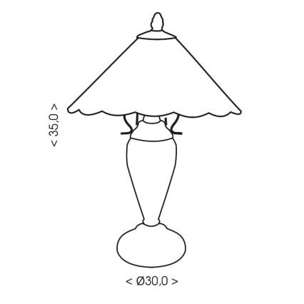 Brilagi - Lampada da tavolo Tiffany a vetri colorati FOLIA 1xE27/60W/230V + 1xE14/40W