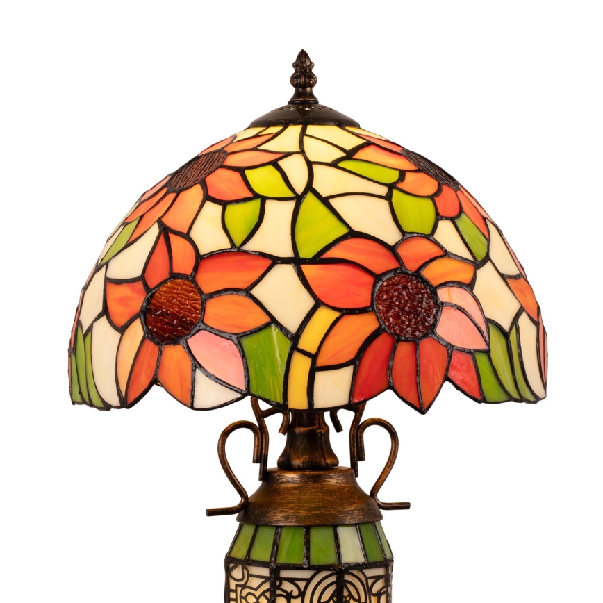 Brilagi - lampada da tavolo Tiffany a vetri colorati SUNFLOWER 1xE27/60W/230V + 1xE14/40W