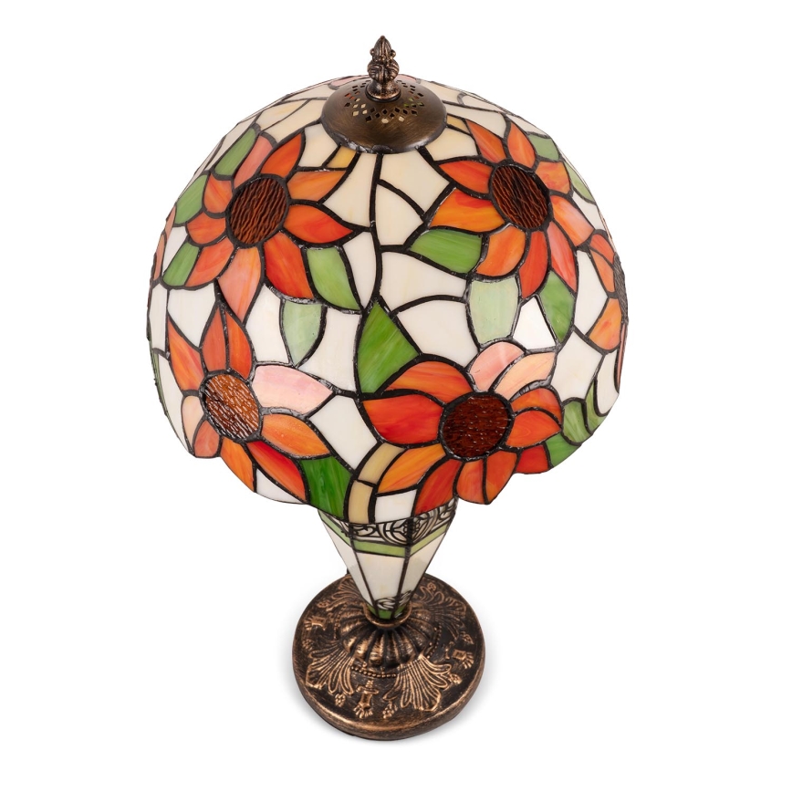 Brilagi - lampada da tavolo Tiffany a vetri colorati SUNFLOWER 1xE27/60W/230V + 1xE14/40W