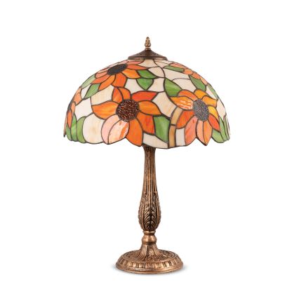 Brilagi - Lampada da tavolo Tiffany a vetri colorati SUNFLOWER 2xE27/60W/230V