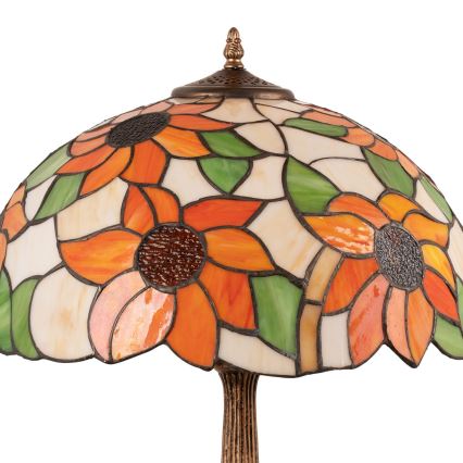Brilagi - Lampada da tavolo Tiffany a vetri colorati SUNFLOWER 2xE27/60W/230V