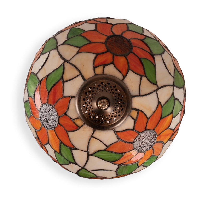 Brilagi - Lampada da tavolo Tiffany a vetri colorati SUNFLOWER 2xE27/60W/230V