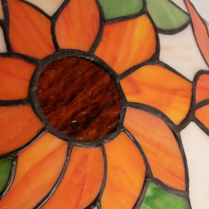 Brilagi - Lampada da tavolo Tiffany a vetri colorati SUNFLOWER 2xE27/60W/230V