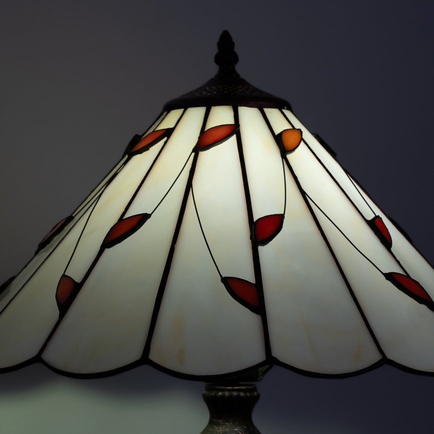 Brilagi - Lampada da tavolo Tiffany FOLIA in vetro colorato, 2xE27/60W/230V
