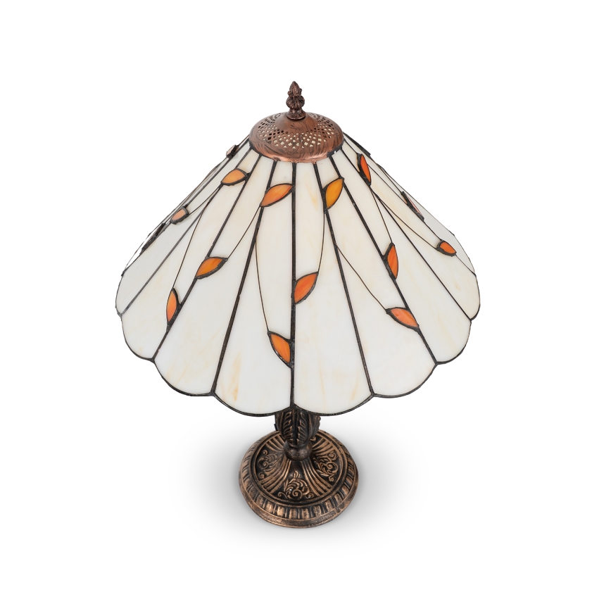 Brilagi - Lampada da tavolo Tiffany FOLIA in vetro colorato, 2xE27/60W/230V
