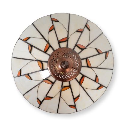 Brilagi - Lampada da tavolo Tiffany FOLIA in vetro colorato, 2xE27/60W/230V