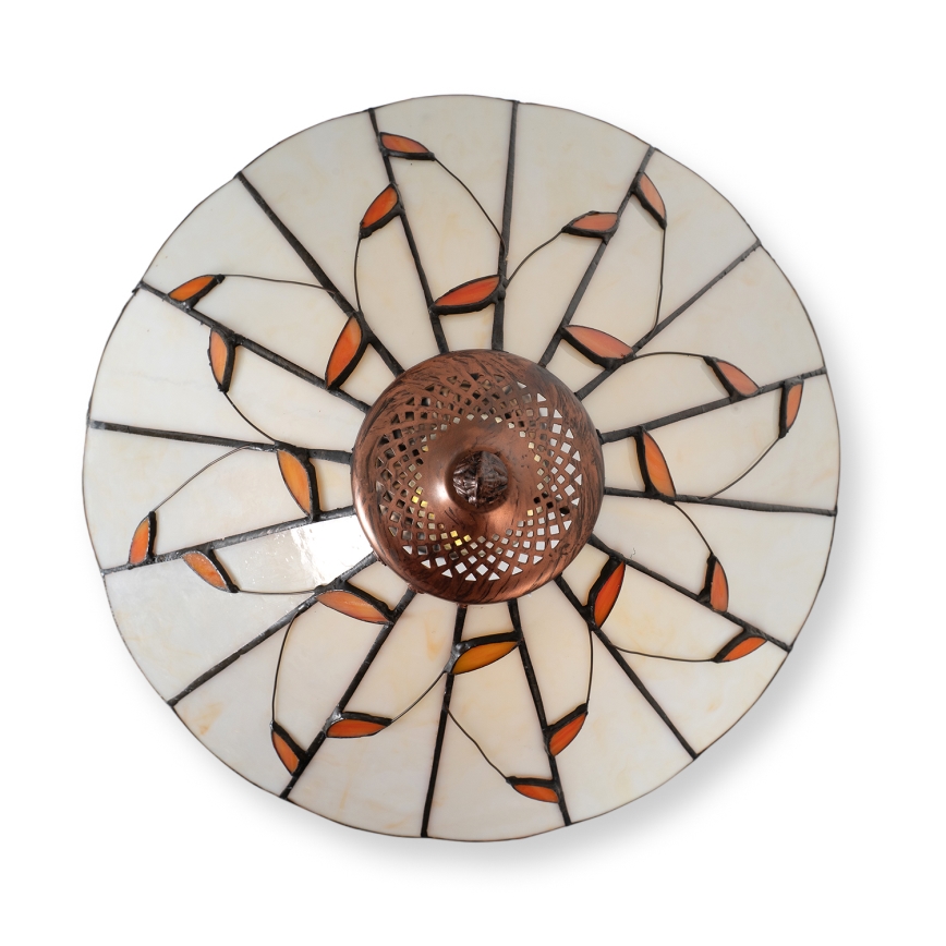 Brilagi - Lampada da tavolo Tiffany FOLIA in vetro colorato, 2xE27/60W/230V