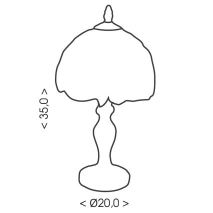 Brilagi - Lampada da tavolo Tiffany in vetro color avorio 1xE27/60W/230V