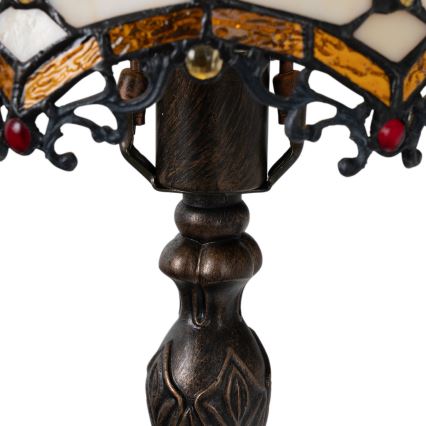 Brilagi - Lampada da tavolo Tiffany in vetro color avorio 1xE27/60W/230V