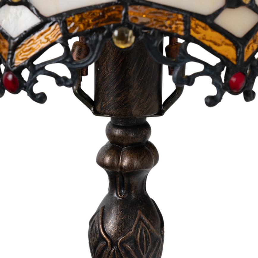 Brilagi - Lampada da tavolo Tiffany in vetro color avorio 1xE27/60W/230V