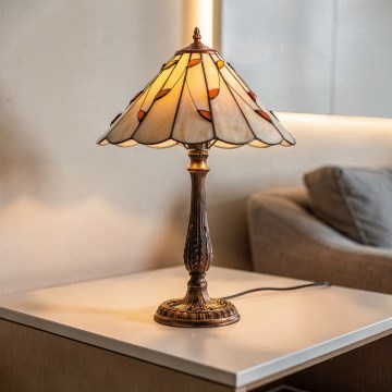 BRILAGI - Lampada da tavolo Tiffany in vetro colorato FOLIA 1xE27/60W/230V