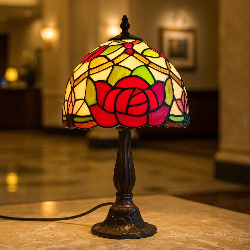 Brilagi - Lampada da tavolo Tiffany in vetro colorato GARLAN 1xE14/40W/230V