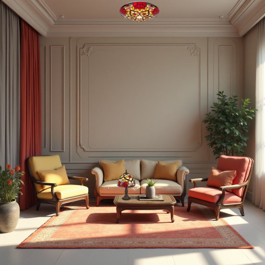 Brilagi - Lampada da tavolo Tiffany in vetro colorato GARLAN 1xE14/40W/230V