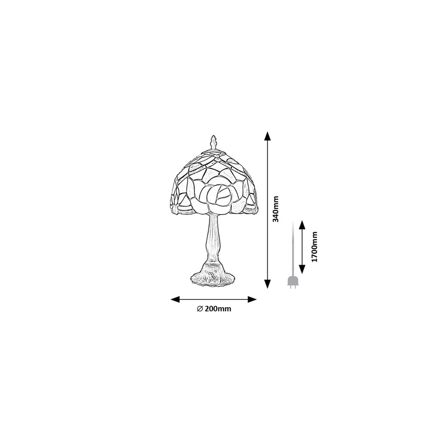 Brilagi - Lampada da tavolo Tiffany in vetro colorato GARLAN 1xE14/40W/230V