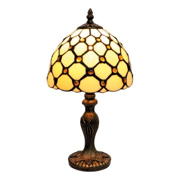 BRILAGI - Lampada da tavolo Tiffany in vetro colorato IVORY SMOOTH 1xE27/60W/230V