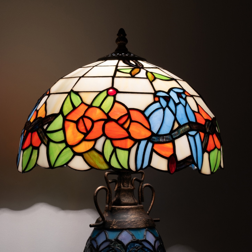 Brilagi - Lampada da tavolo Tiffany in vetro colorato JUNGLE 1xE27/60W/230V + 1xE14/40W