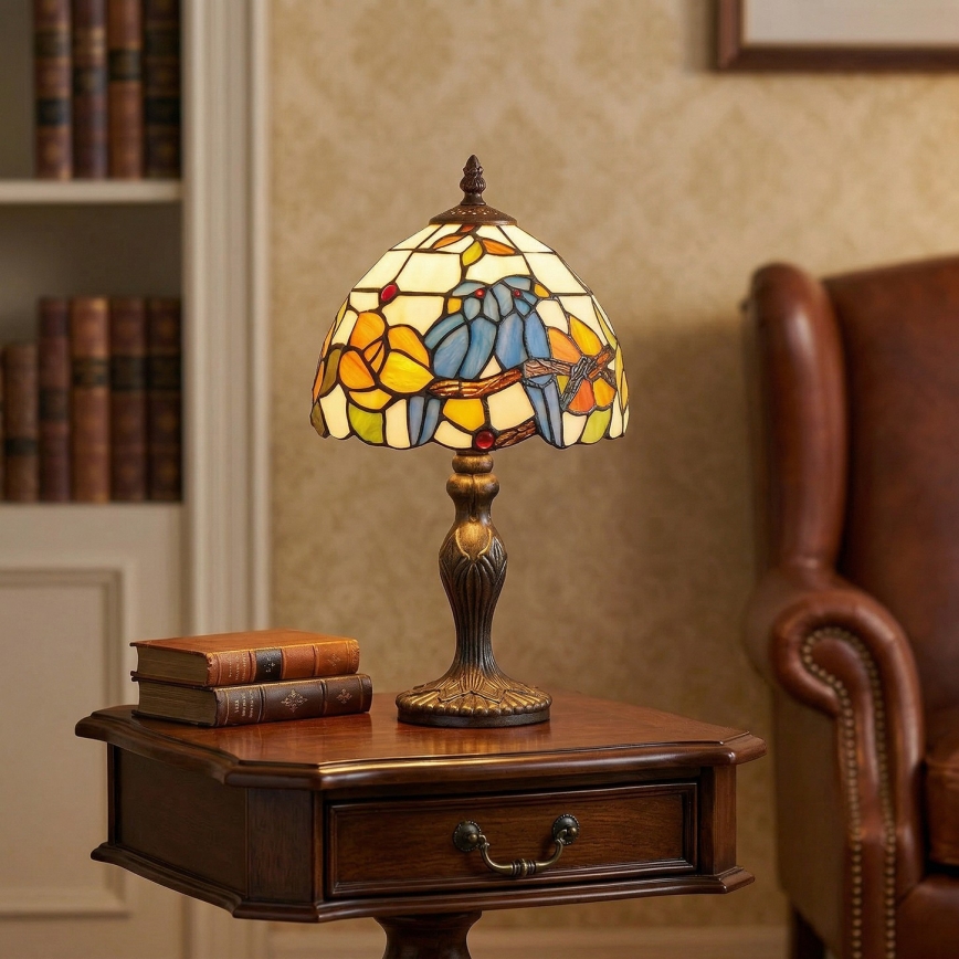 Brilagi - Lampada da tavolo Tiffany in vetro colorato JUNGLE 1xE27/60W/230V