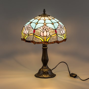 Brilagi - Lampada da tavolo Tiffany in vetro colorato LORAS 1xE27/40W/230V