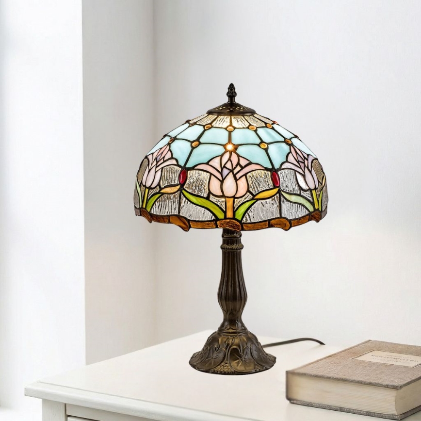Brilagi - Lampada da tavolo Tiffany in vetro colorato LORAS 1xE27/40W/230V