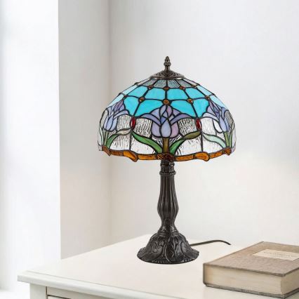 Brilagi - Lampada da tavolo Tiffany in vetro colorato LORAS 1xE27/40W/230V