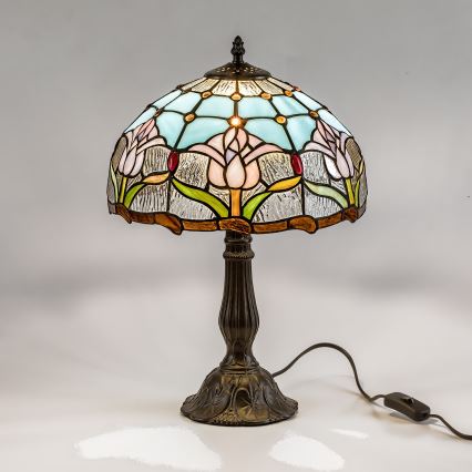 Brilagi - Lampada da tavolo Tiffany in vetro colorato LORAS 1xE27/40W/230V