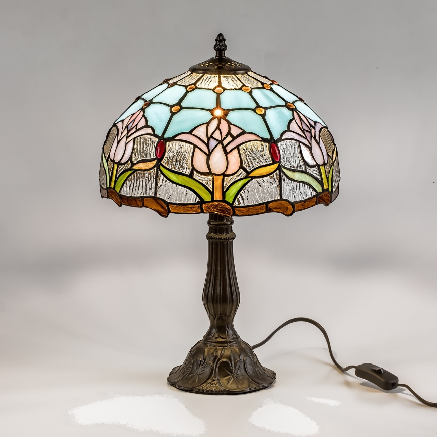 Brilagi - Lampada da tavolo Tiffany in vetro colorato LORAS 1xE27/40W/230V