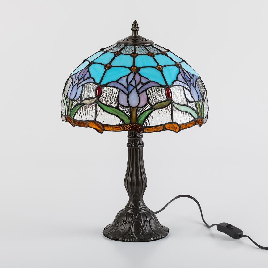 Brilagi - Lampada da tavolo Tiffany in vetro colorato LORAS 1xE27/40W/230V