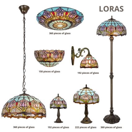 Brilagi - Lampada da tavolo Tiffany in vetro colorato LORAS 1xE27/40W/230V