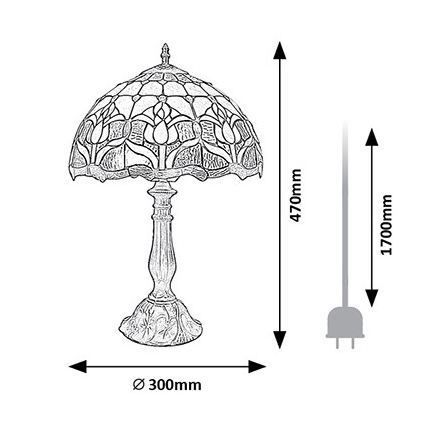 Brilagi - Lampada da tavolo Tiffany in vetro colorato LORAS 1xE27/40W/230V