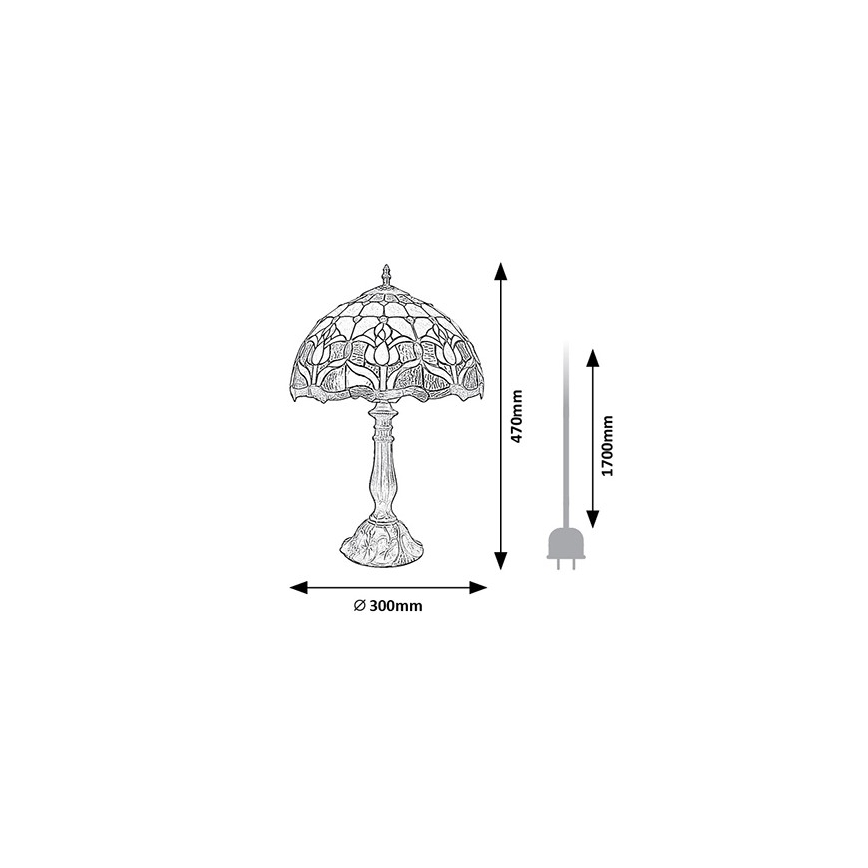 Brilagi - Lampada da tavolo Tiffany in vetro colorato LORAS 1xE27/40W/230V