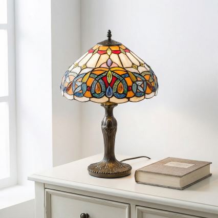 Brilagi - Lampada da tavolo Tiffany in vetro colorato LUISA 1xE27/40W/230V