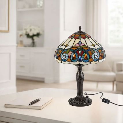 Brilagi - Lampada da tavolo Tiffany in vetro colorato LUISA 1xE27/40W/230V