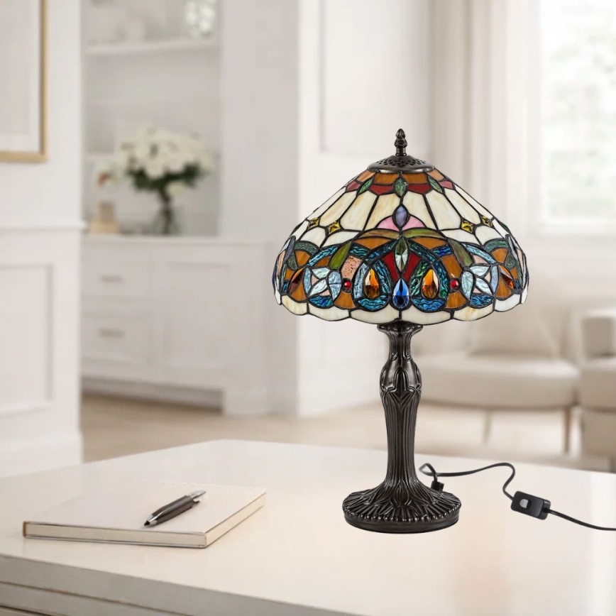 Brilagi - Lampada da tavolo Tiffany in vetro colorato LUISA 1xE27/40W/230V