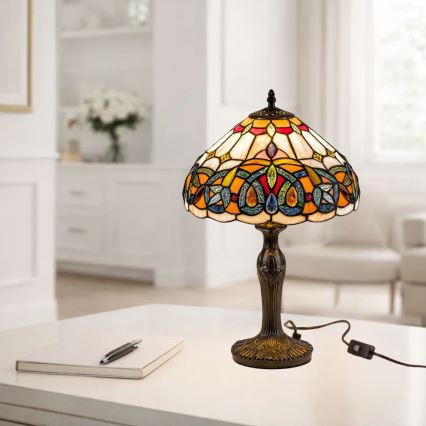 Brilagi - Lampada da tavolo Tiffany in vetro colorato LUISA 1xE27/40W/230V