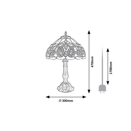 Brilagi - Lampada da tavolo Tiffany in vetro colorato LUISA 1xE27/40W/230V