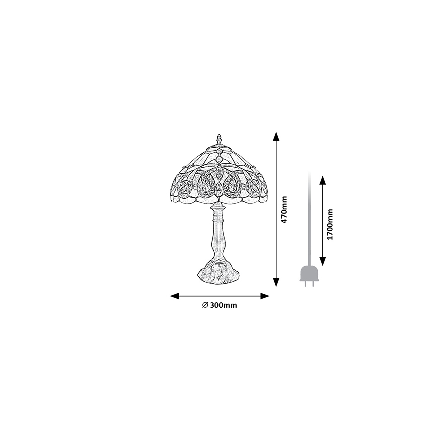 Brilagi - Lampada da tavolo Tiffany in vetro colorato LUISA 1xE27/40W/230V