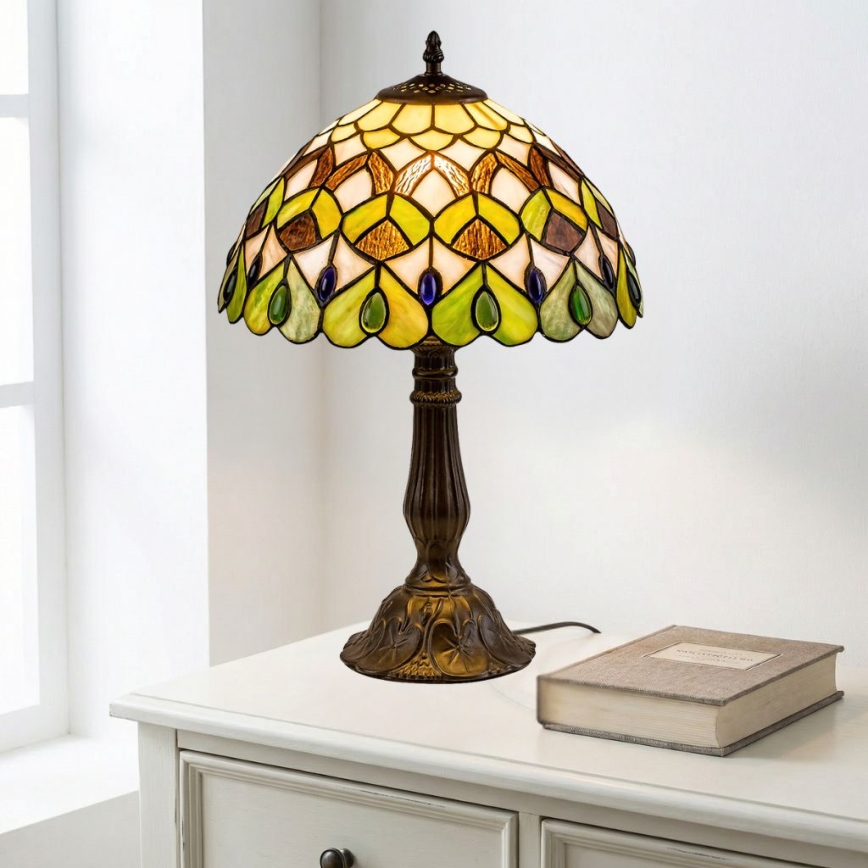 Brilagi - lampada da tavolo Tiffany in vetro colorato MARGARET 1xE27/40W/230V