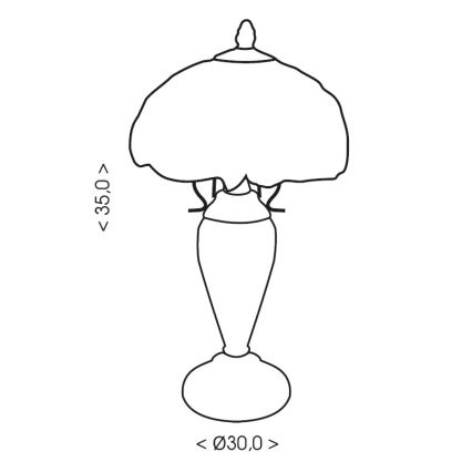 Brilagi - Lampada da tavolo Tiffany in vetro colorato MIRABELLA 1xE27/60W/230V + 1xE14/40W