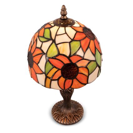 Brilagi - Lampada da tavolo Tiffany in vetro colorato SUNFLOWER 1xE27/60W/230V