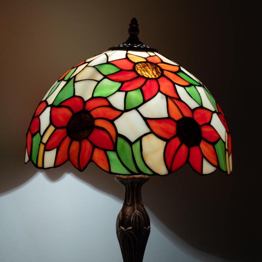 Brilagi - Lampada da tavolo Tiffany in vetro colorato SUNFLOWER 1xE27/60W/230V