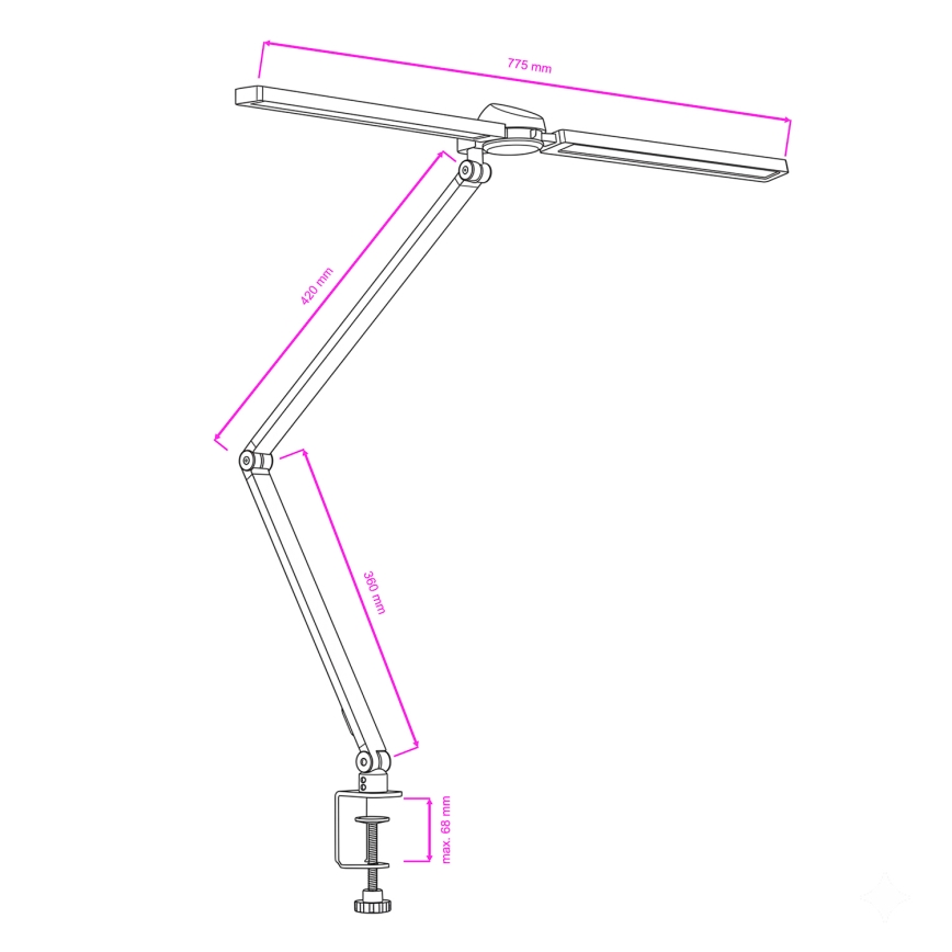 BRILAGI - Lampada da tavolo dimmerabile a sfioramento con morsetto RGBTW VARIO LED/18W/230V 3000-6500K CRI 96 nera